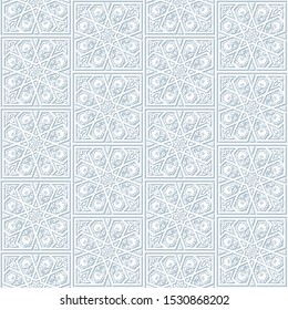 Seamless pattern with traditional floral ornament. Vector illustration.

