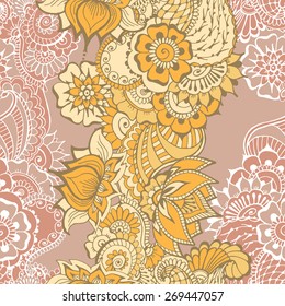 Seamless pattern with traditional indian ornaments for your design wallpapers, pattern fills, web page backgrounds, surface textures.