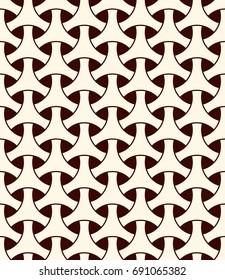 Seamless pattern with traditional japanese ornament. Three pronged blocks tessellation. Repeated interlocking figures. Bishamon armor motif. Sashiko embroidery. Vector abstract background