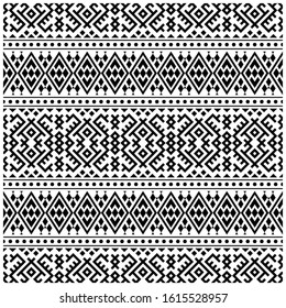 Seamless Etnic Pattern Black White Color Stock Vector (Royalty Free ...