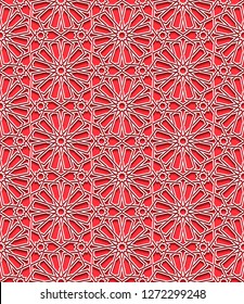 Seamless pattern with traditional ornament. Vector illustration.