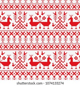 Seamless pattern in traditional slavic style