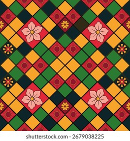 padrão sem costura no estilo tradicional do bordado húngaro.