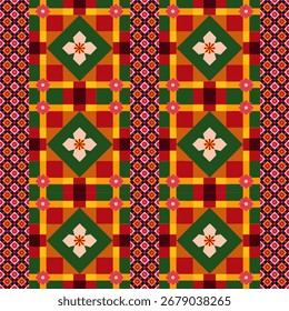 nahtloses Muster im traditionellen Stil der ungarischen Stickerei.