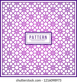 Seamless pattern in traditional style. Vector illustration, Arabesque Star Pattern, gradation purple and pink color