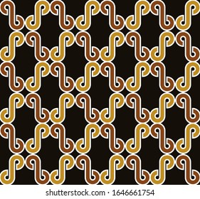 Seamless pattern of traditional texture batik with letter s shape in 2 colours combination