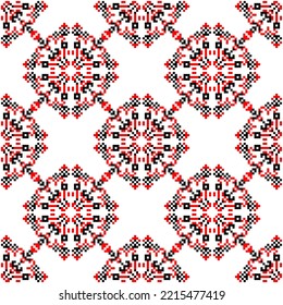 Seamless pattern traditional Ukrainian embroidery, ethnic ornament vyshyvanka