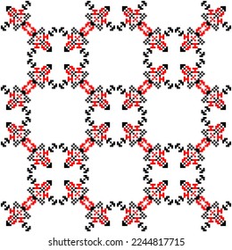 Seamless pattern traditional Ukrainian embroidery, ethnic ornament vyshyvanka