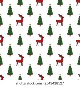 Seamless pattern with traditional wintertime holidays motifs. 
