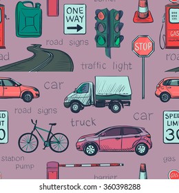 Seamless pattern of Traffic Laws icons