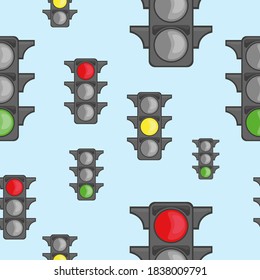 seamless pattern with traffic light