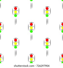 Seamless pattern with traffic light