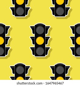 Seamless pattern with traffic semaphore