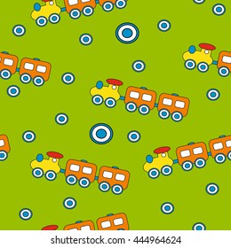 Seamless pattern with train