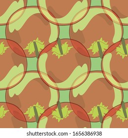 Seamless Pattern With Translucent Apple Fruit