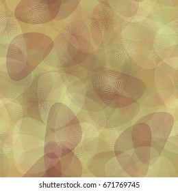 Seamless pattern. Translucent four-sided shapes arranged in a random order. Background of the spots. Khaki and brown tones.