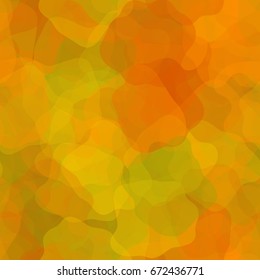 Seamless pattern. Translucent patches are located in the mess. Fashionable camouflage. Orange, yellow, green.