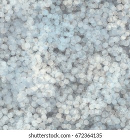 Seamless pattern. Translucent small circles arranged in a random order. The Boke. Gray, white, blue.