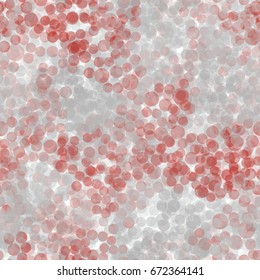 Seamless pattern. Translucent small circles arranged in a random order. The Boke. White, gray, red-brown.