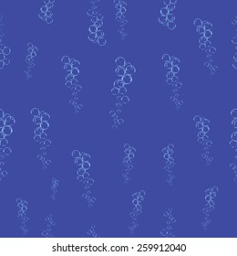 Seamless pattern of transparent bubbles on a blue background vector
