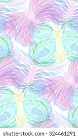 Seamless pattern with transparent butterflies on a light background for your creativity