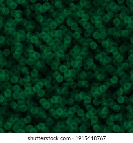Patrón transparente con círculos de medio tono de malaquita verde transparente ordenó la ilustración vectorial de la cuadrícula. Textura monocroma elegante. El caos de color esmeralda se repite con frecuencia en el fondo geométrico.
