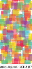 A seamless pattern of transparent overlapped colorful rectangles with rough jagged edges