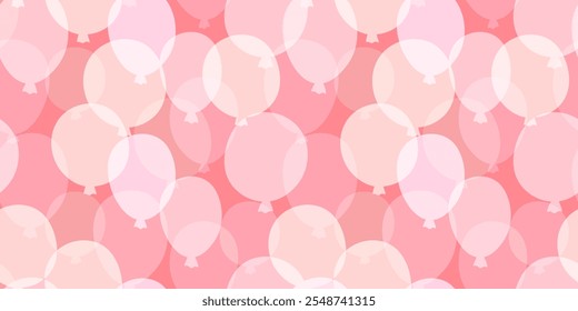 Seamless pattern with transparent silhouettes of balloons. Holiday print. Vector graphics.