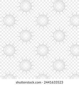 Seamless pattern transparent sun. Flat design style. For the design of your website, logo, application. Vector illustration.