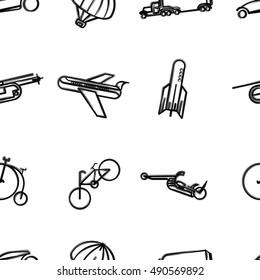 Seamless pattern with transport icons