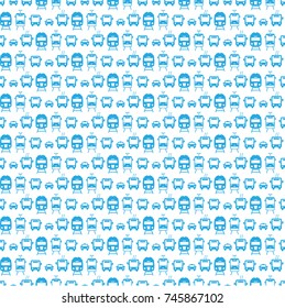 Seamless pattern with transport icons:car, tram, trolleybus, train. Vector.