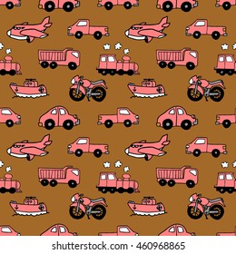 Seamless pattern with transportation concept