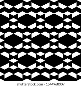 Seamless pattern. Trapeziums, rhombuses ornament. Abstract background. Polygons motif. Geometric figures wallpaper. Digital paper, textile print, web design. Geometrical backdrop. Vector artwork.