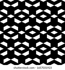 Seamless pattern. Trapeziums, rhombuses ornament. Abstract background. Polygons motif. Geometric figures wallpaper. Digital paper, textile print, web design. Geometrical backdrop. Vector artwork.
