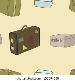 Seamless pattern of the travel bags