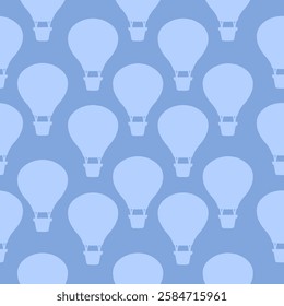 Seamless pattern of travel balloon in silhouette