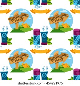 Seamless pattern travel theme. Vacation, travel, mountain climbing, active sport, hobby design surface.