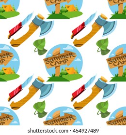 Seamless pattern travel theme. Vacation, travel, mountain climbing, active sport, hobby design surface.