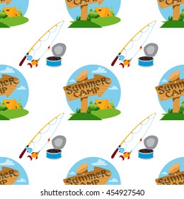 Seamless pattern travel theme. Vacation, travel, mountain climbing, active sport, hobby design surface.