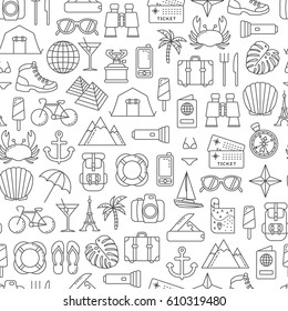 seamless pattern with traveling design elements