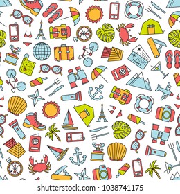 padrão perfeito com ícones de viagem