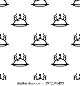 Seamless pattern, tray isolated on white background.