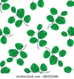 Seamless pattern with tree branch 