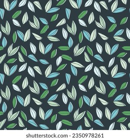 Seamless pattern with tree branches and leaves for surface design and other design projects. modern trend drawing in line art style