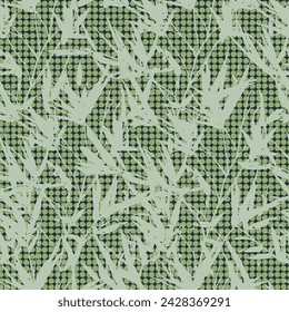 Seamless pattern with tree branches and leaves for surface design and other design projects. modern trend drawing in line art style