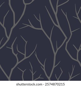 Seamless pattern of tree branches. Organic and intricate design resembling natural tree branches. Vector illustration