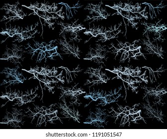 Seamless pattern with tree branches silhouette (Vector illustration).