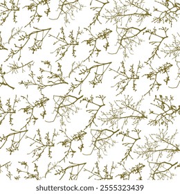 Seamless pattern with tree branches silhouette. Napkin, napkin with original design. (Vector illustration).