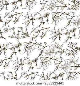 Seamless pattern with tree branches silhouette. Napkin, napkin with original design. (Vector illustration).