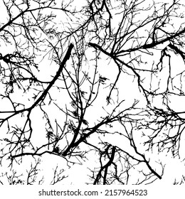 Seamless pattern of tree branches. Vector illustration